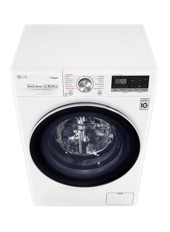 LG - Front Load Washing Machine With Dryer 10.5kg WSV1107WHT White/Black - Image 1