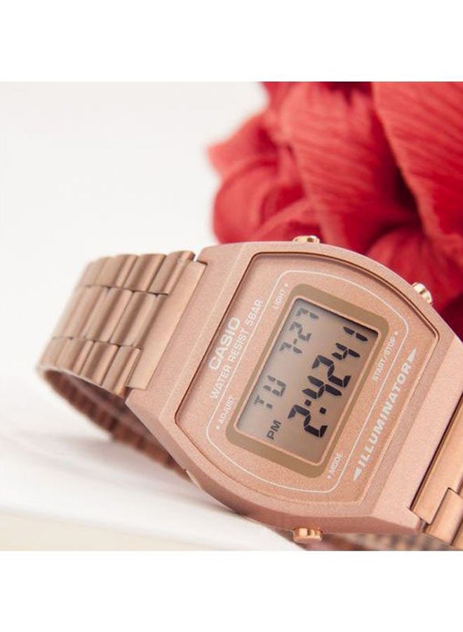 CASIO - Women's Vintage Collection Youth Water Resistant Digital Watch B640WC-5ADF - 35 mm - Rose Gold - Image 1