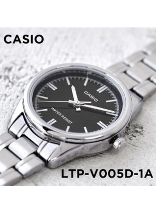 CASIO - Women's Water Resistant Stainless Steel Analog Wrist Watch LTP-V005D-1AUDF - 28 mm - Silver - Image 1