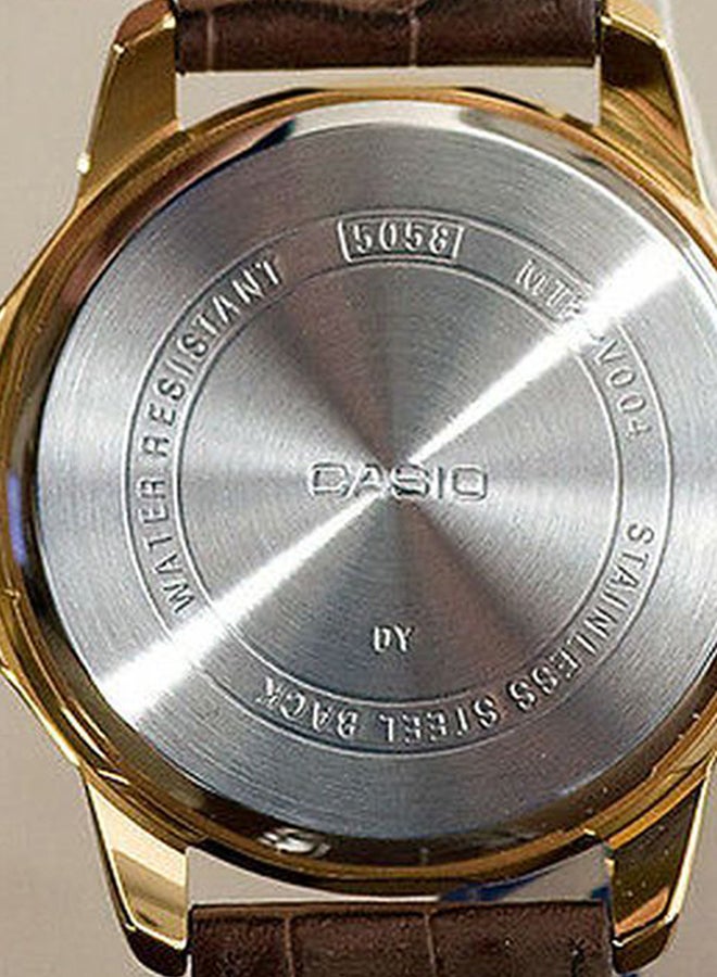 CASIO - Men's Water Resistant Analog Watch MTP-V004GL-7AUDF - 47 mm - Brown - Image 1