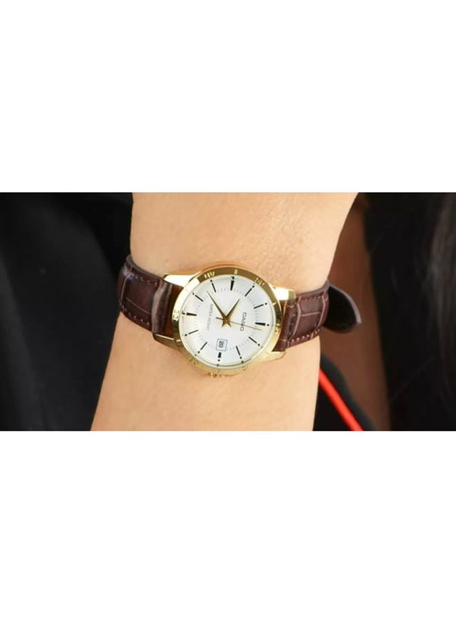 CASIO - Men's Water Resistant Analog Watch MTP-V004GL-7AUDF - 47 mm - Brown - Image 1