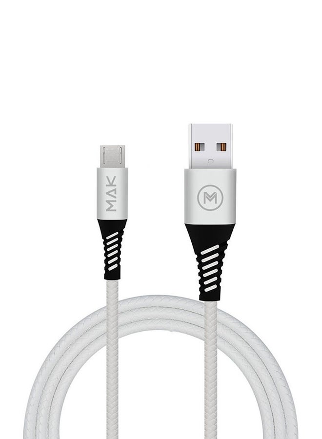 ماك كابل مايكرو USB للشحن ونقل البيانات أبيض - Image 1