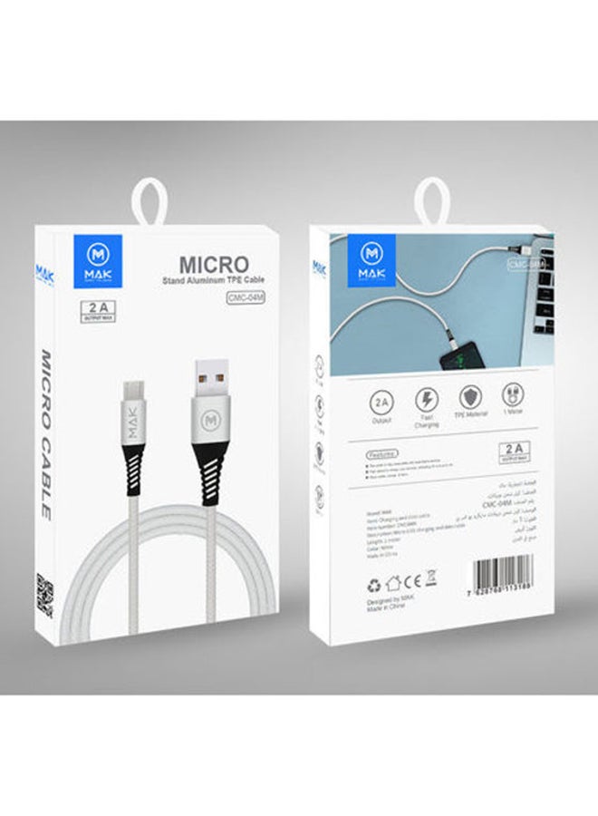 ماك كابل مايكرو USB للشحن ونقل البيانات أبيض - Image 2