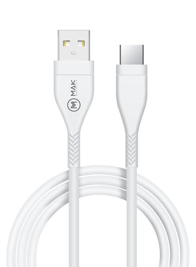 ماك كابل للشحن ونقل البيانات من Type-C إلى USB أبيض - Image 1