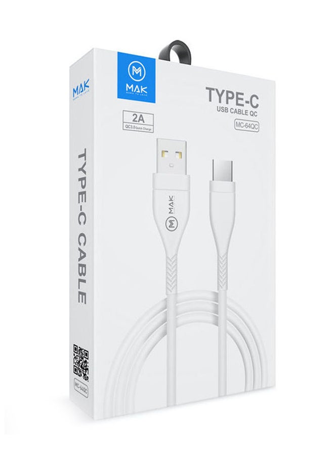 ماك كابل للشحن ونقل البيانات من Type-C إلى USB أبيض - Image 3