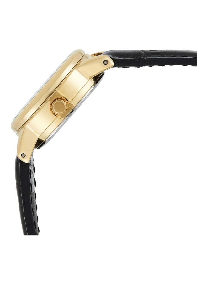 كاسيو ساعة يد بعقارب وسوار من الجلد طراز LTP-V002GL-7B2UDF - مقاس 25 مم - لون أسود للنساء - Image 3