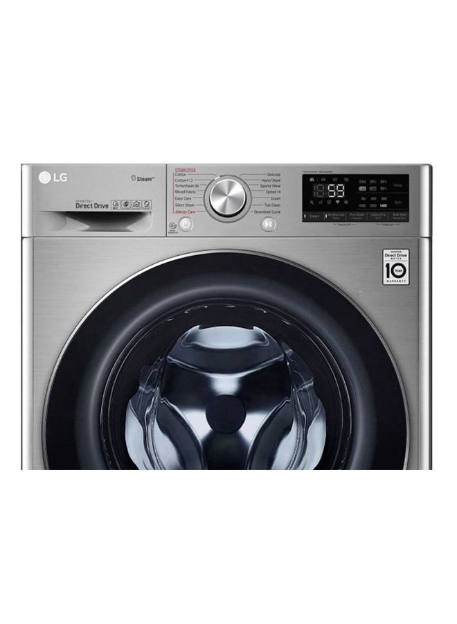 LG - Front Load washing Machine 10.5 Kg WFV1114XMT Silver - Image 1