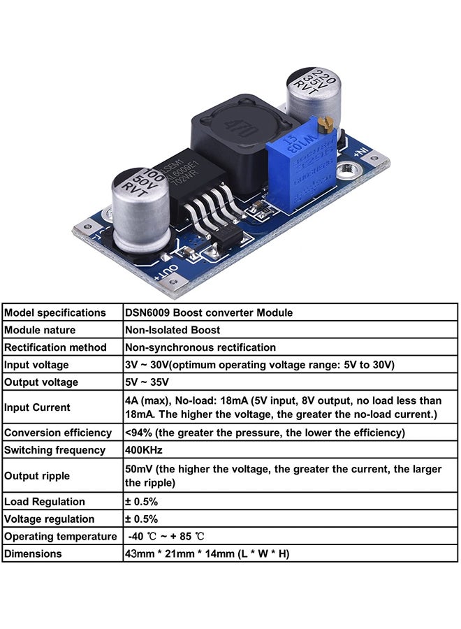 Generic - 5-Piece Boost Converter DC To DC Adjustable Step-Up Circuit Board Multicolour - Image 1