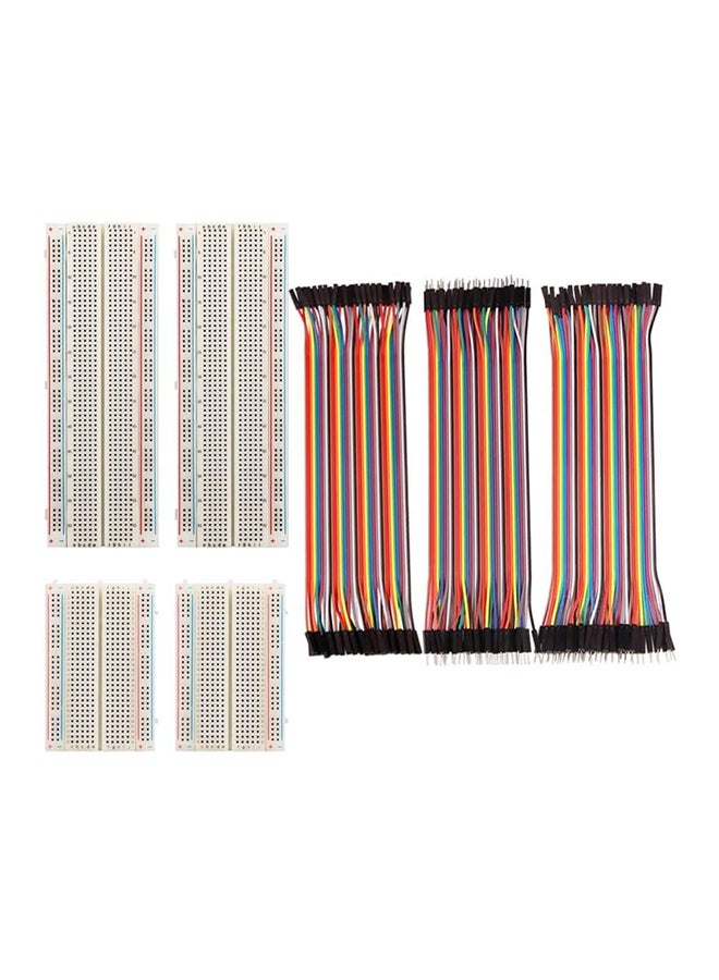 4-Piece Breadboards With 120 Jumper Wires Kit Multcolour - Image 1