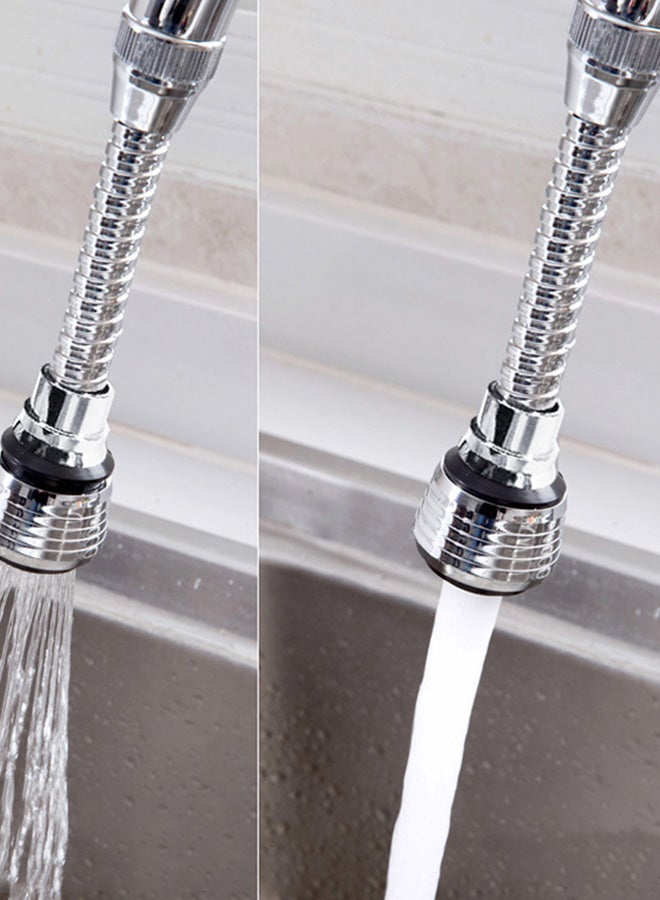 Turbo Flex 360 Instant Hands Free Faucet Swivel Spray Sink Hose Silver 6inch Iron Sliver 3.5 x 15.5centimeter 