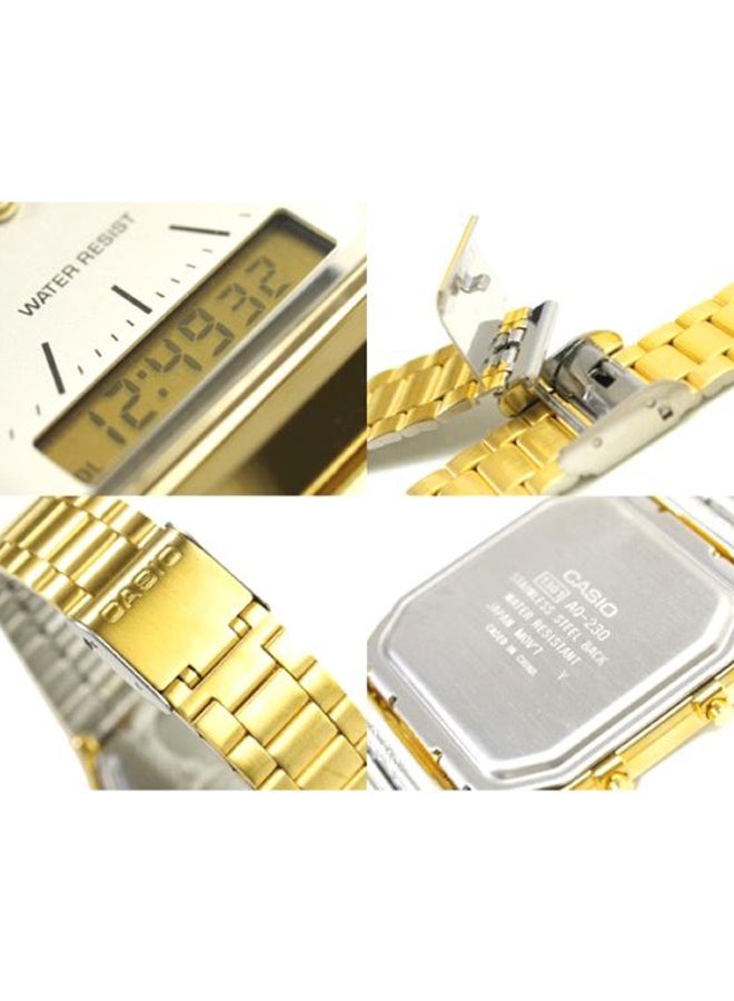 كاسيو ساعة يد رقمية وبعقارب مقاومة للماء طراز AQ-230GA-9DDF مقاس 39 مم - لون ذهبي للرجال - Image 5