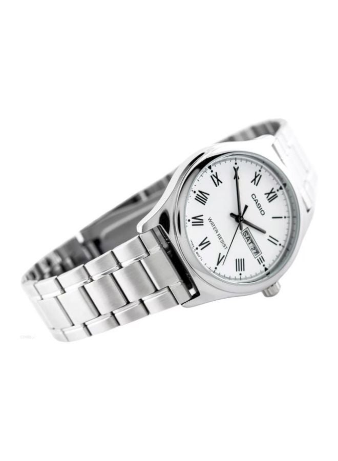 كاسيو ساعة يد بعقارب مقاومة للماء طراز MTP-V006D-7B - 38 مم - فضي للرجال - Image 4