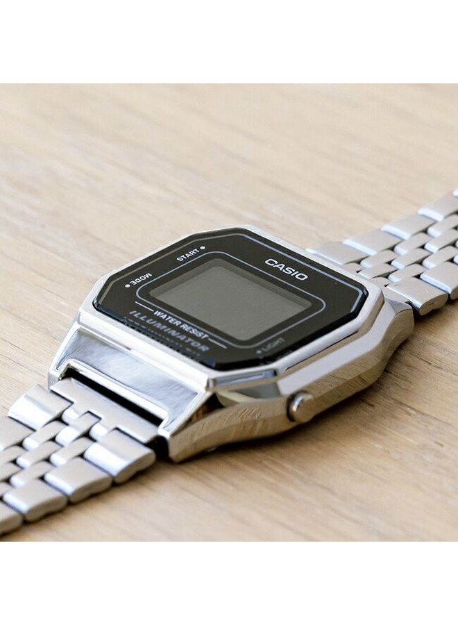 كاسيو ساعة يد رقمية مقاومة للماء طراز LA680WA-1B - مقاس 34 مم - لون فضي للنساء - Image 5