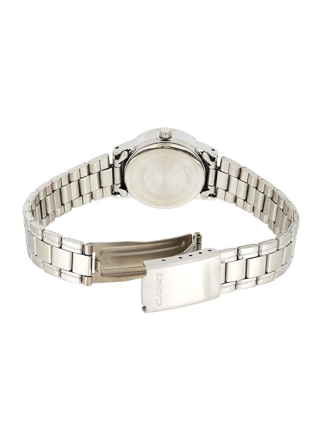 كاسيو ساعة يد بعقارب وسوار من الإستانلس ستيل طراز LTP-V002D-1BUDF - 31 مم - فضي للنساء - Image 2