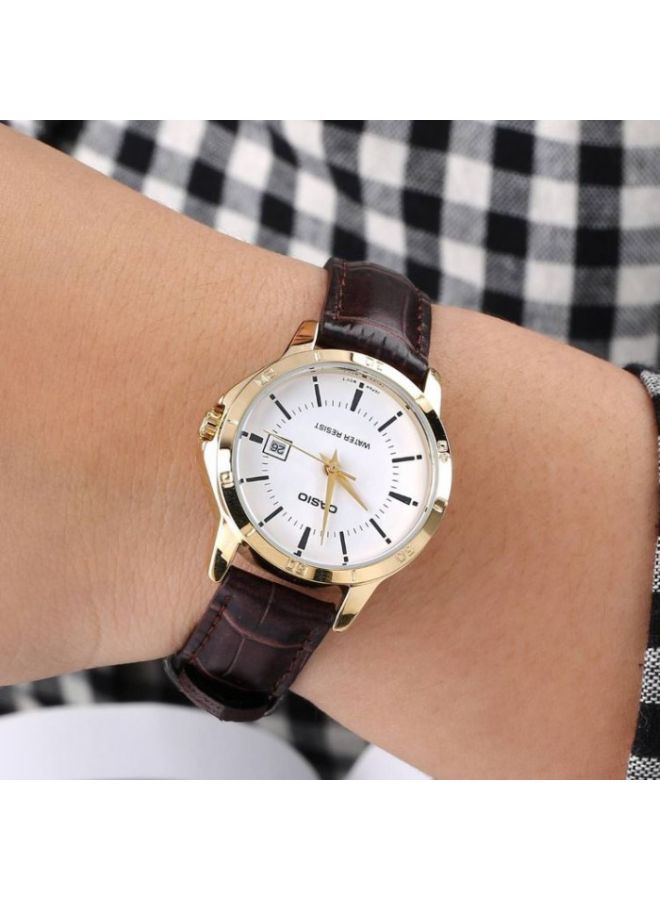 كاسيو ساعة يد بعقارب مقاومة للماء طراز LTP-V004GL-7A - قياس 35 مم - لون بني للنساء - Image 5