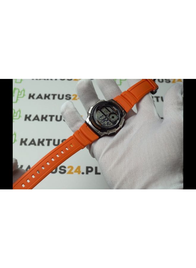 Men's Resin Digital Wrist Watch AE-1000W-4B - 44 mm - Orange - v1618922158/N19449597A_7