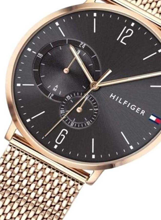 Men's Round Shape Stainless Steel Analog Wrist Watch 40 mm - Gold - 1791506