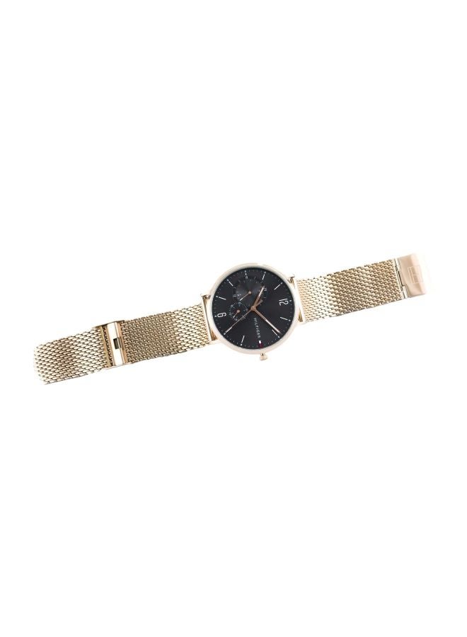 Men's Round Shape Stainless Steel Analog Wrist Watch 40 mm - Gold - 1791506