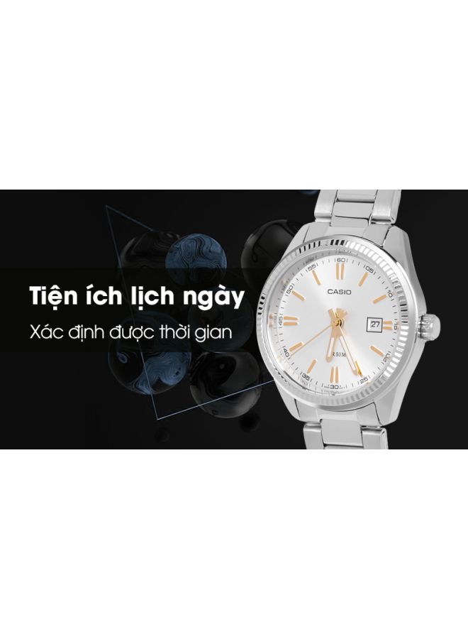 CASIO - Women's Enticer Water Resistant Digital Watch LTP-1302D-7A2VDF - 30 mm - Silver - Image 1