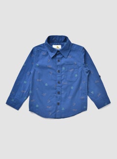 Zarafa Casual Printed Long Sleeves Shirt Blue  - Image 1