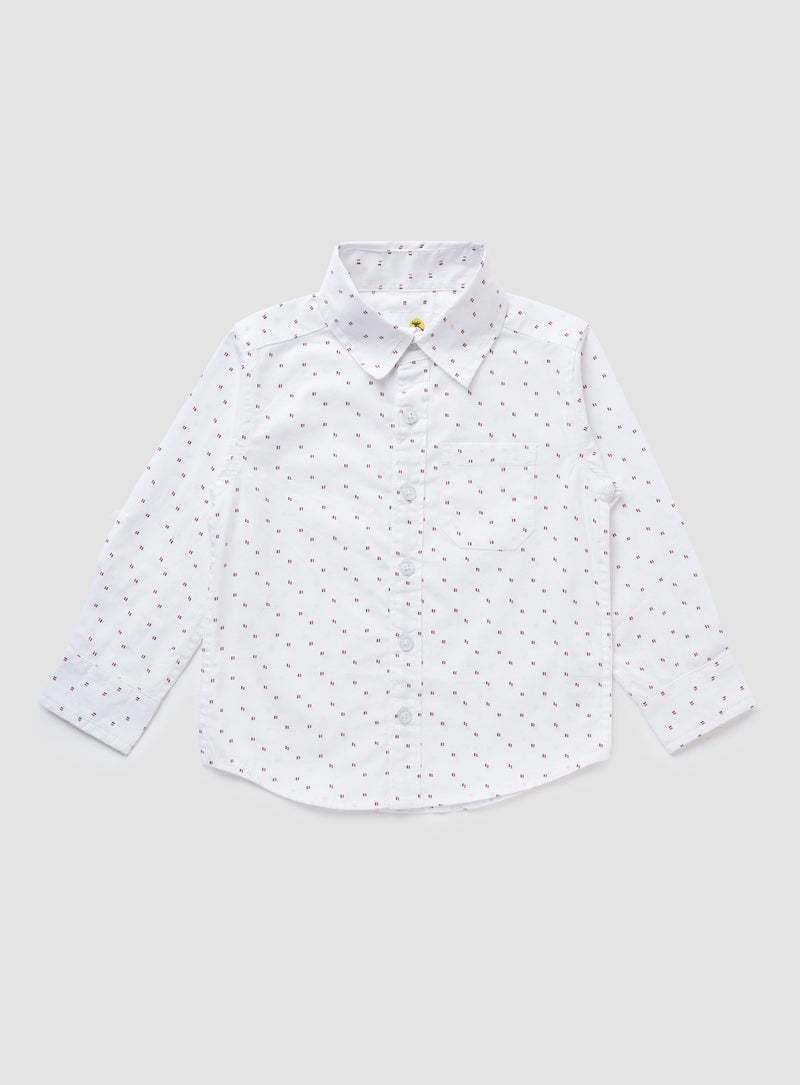 Zarafa Baby Boys Collared Neck Long Sleeve Shirt White  - Image 1