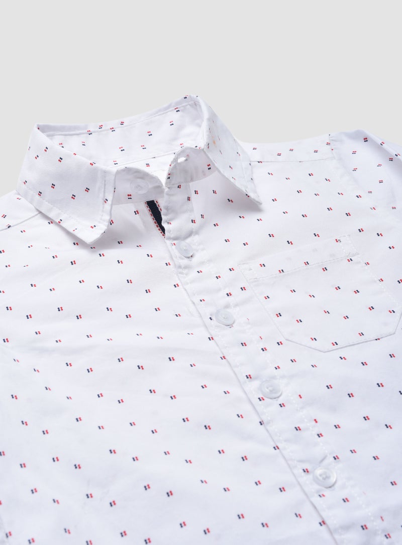 Zarafa Baby Boys Collared Neck Long Sleeve Shirt White  - Image 3