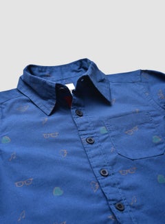 Zarafa Casual Printed Long Sleeves Shirt Blue  - Image 3