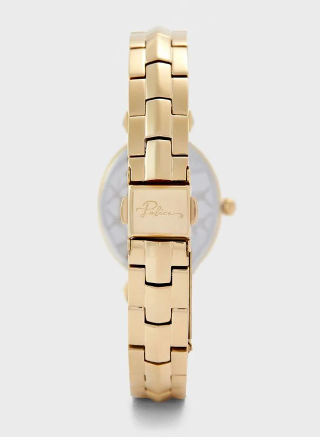 POLICE Olinville Oval Shape Stainless Steel Analog Wrist Watch 30 mm - Gold - P 16045LSG-28M