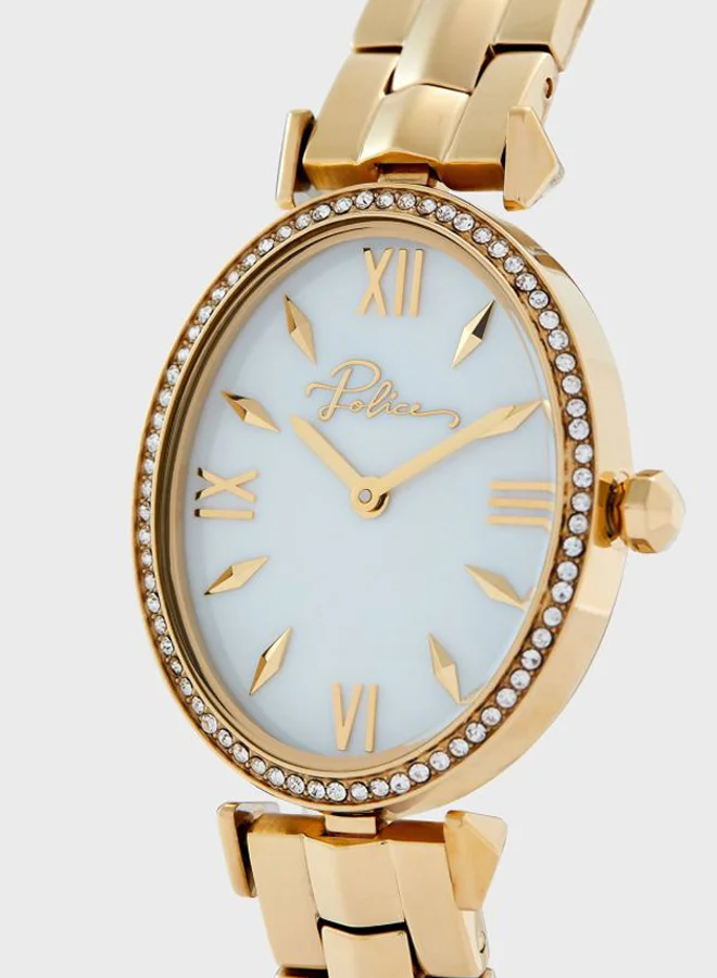 POLICE Olinville Oval Shape Stainless Steel Analog Wrist Watch 30 mm - Gold - P 16045LSG-28M
