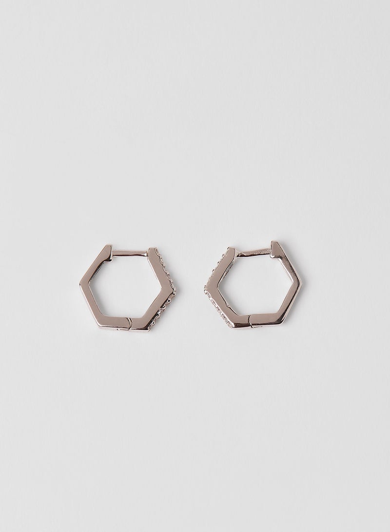 KINGSLEY RYAN - Embellished Hexagon Earrings - Image 1