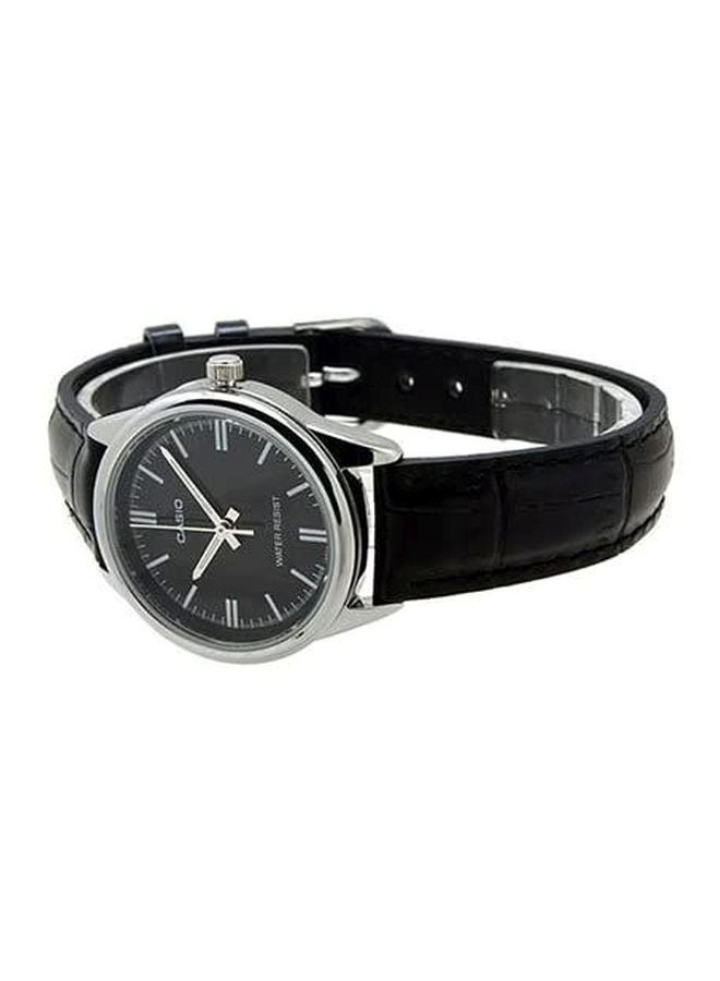 كاسيو ساعة يد كوارتز بعقارب وسوار من الجلد طراز LTP-V005L-1AUDF - 28 مم - أسود للرجال - Image 4