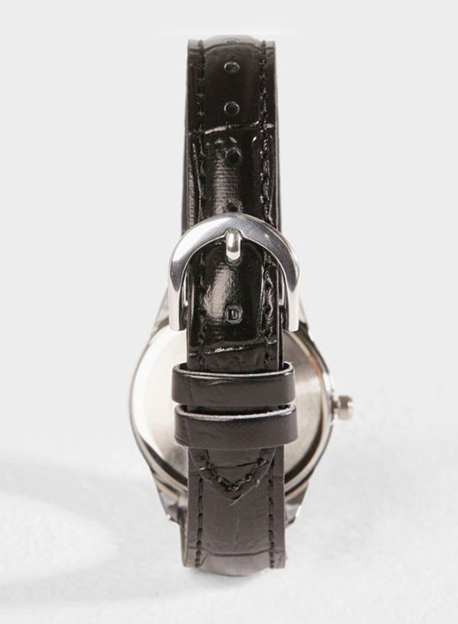 كاسيو ساعة يد كوارتز بعقارب وسوار من الجلد طراز LTP-V005L-1AUDF - 28 مم - أسود للرجال - Image 5