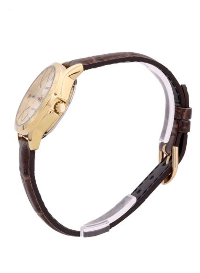 CASIO - Women's Leather Quartz Analog Watch LTP-V004GL-9AUDF - 35 mm - Brown - Image 1