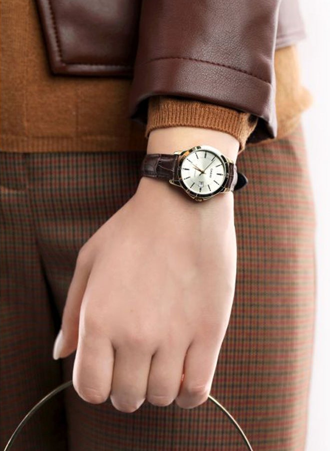 CASIO - Women's Leather Quartz Analog Watch LTP-V004GL-9AUDF - 35 mm - Brown - Image 1