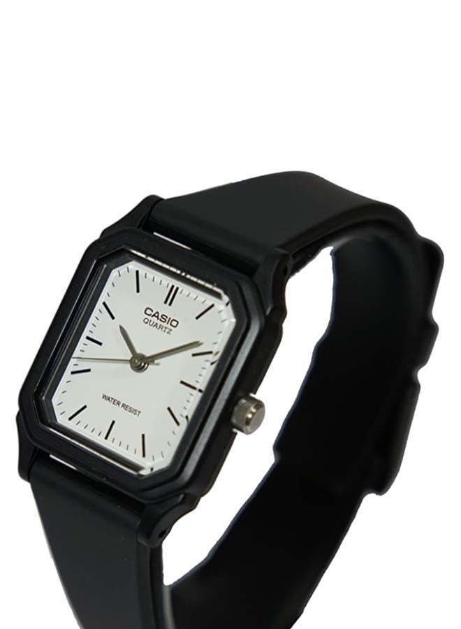 كاسيو ساعة يد كوارتز بعقارب بسوار من الراتينج طراز LQ-142-7EDF - 23 مم - أسود للنساء - Image 2