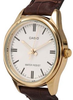 CASIO Men's Leather Quartz Analog Watch LTP-V005GL-7AUDF - 30 mm - Brown  - Image 3