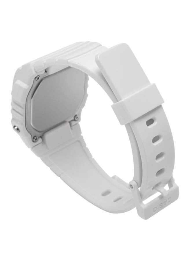 كاسيو ساعة يد رقمية كوارتز بسوار من الراتينج طراز W-215H-7A2VDF - مقاس 44 مم - لون أبيض للنساء - Image 3