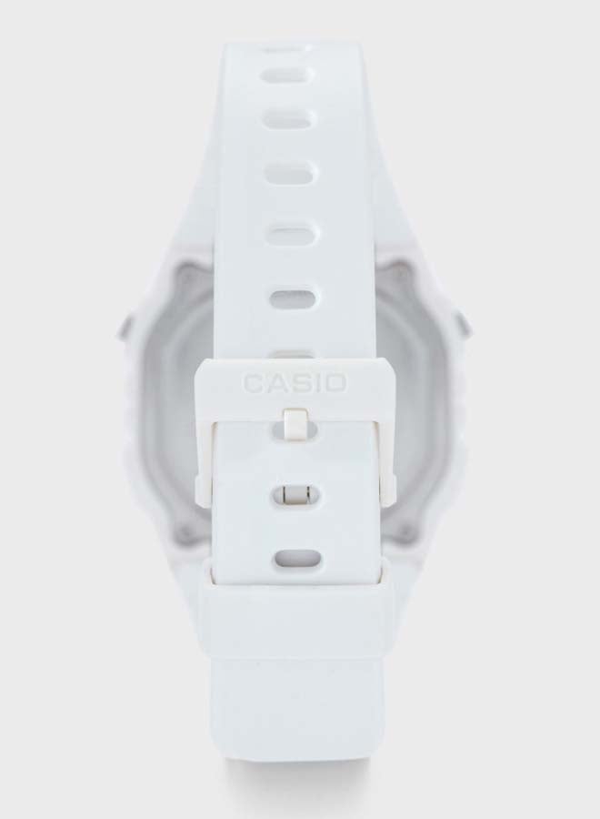 كاسيو ساعة يد رقمية كوارتز بسوار من الراتينج طراز W-215H-7A2VDF - مقاس 44 مم - لون أبيض للنساء - Image 4