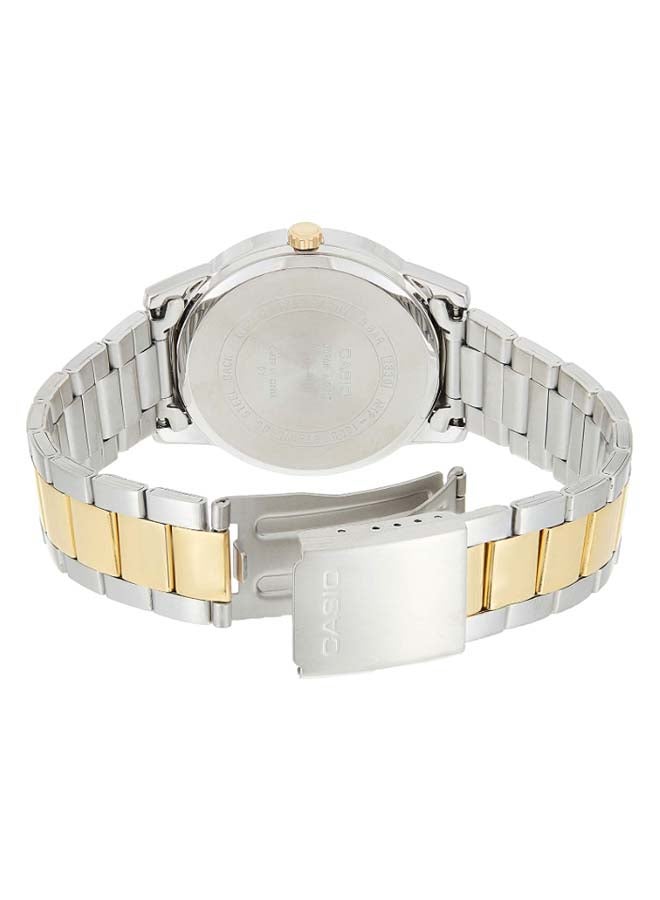 كاسيو ساعة يد كوارتز بعقارب بسوار من الإستانلس ستيل طراز LTP-1303SG-7AVDF - 36 مم - فضي/ذهبي للرجال - Image 3
