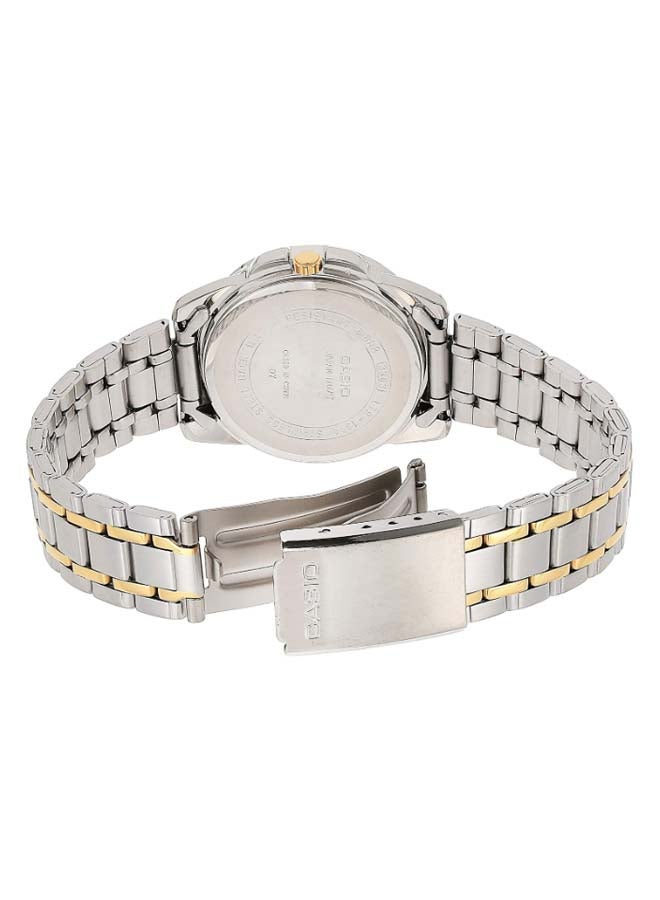 كاسيو ساعة يد بعقارب ومقاومة للماء طراز LTP1314SG-1A - مقاس 34 مم - فضي/ذهبي للنساء - Image 2