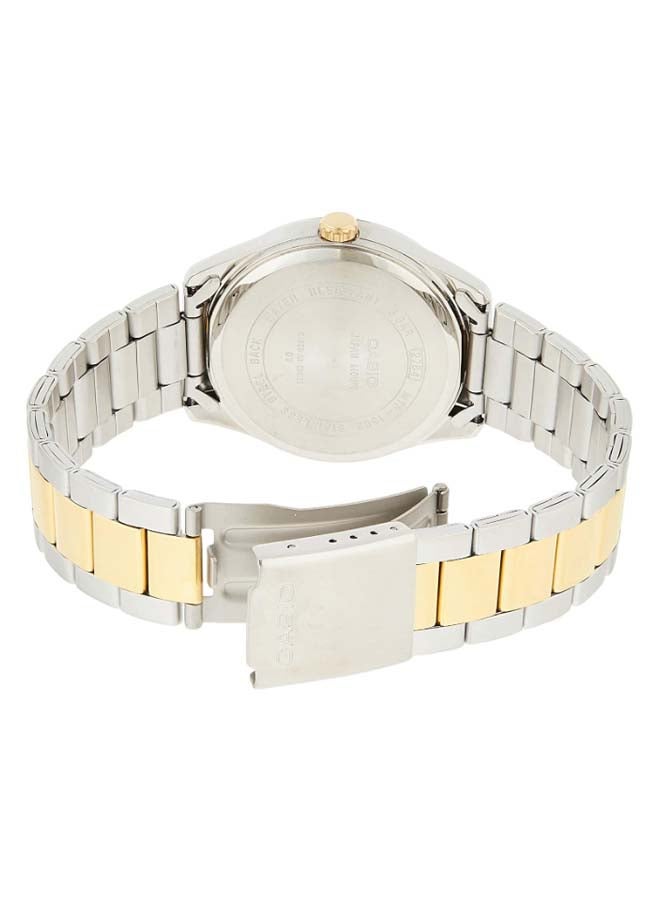 كاسيو ساعة يد بعقارب ومقاومة للماء طراز MTP-1302SG-7A - قياس 39 مم - فضي/ذهبي للرجال - Image 3