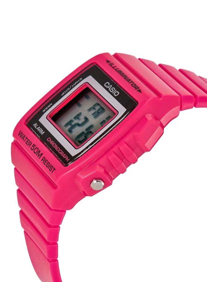 CASIO Women's Classic Water Resistant Resin Digital Watch W-215H-4A - 44 mm - Pink - Image 3