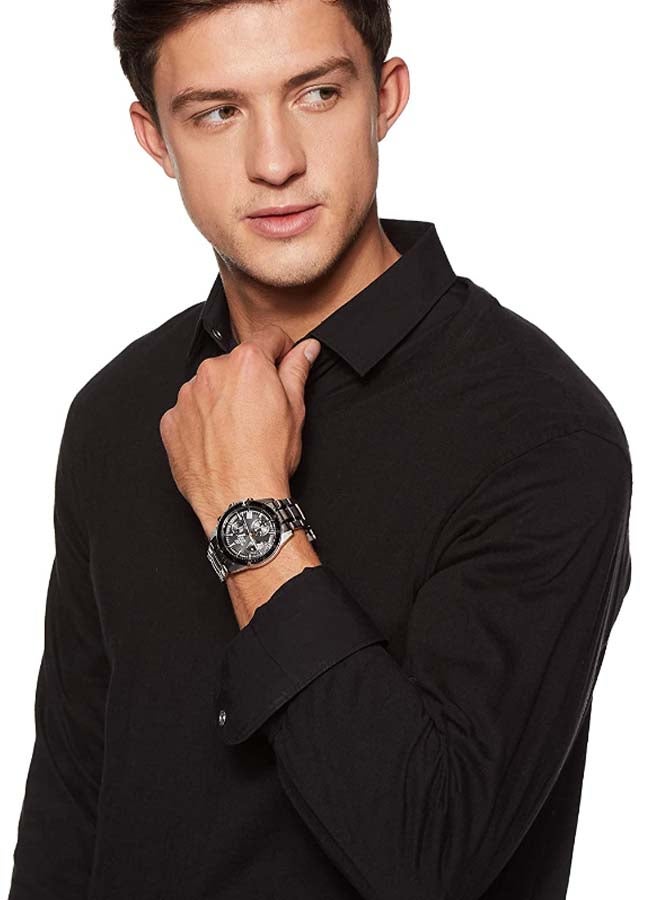 كاسيو ساعة يد إديفيس كرونوغراف طراز EFV-540D-1A9VUDF - قياس 44 مم - لون فضي للرجال - Image 4