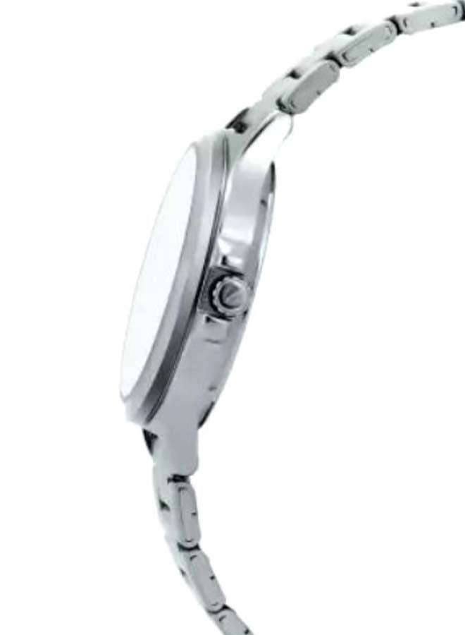 كاسيو ساعة يد بعقارب وسوار من الإستانلس ستيل طراز LTP-V300D-4A - قياس 34 مم - لون فضي للنساء - Image 4