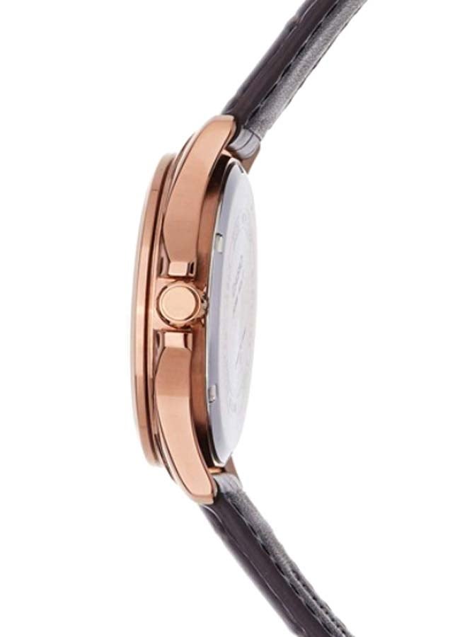 كاسيو ساعة يد بعقارب وسوار من الجلد طراز MTP-1384L-7ADF - 41 مم - بني للرجال - Image 4