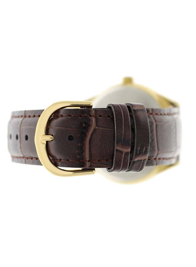 CASIO Men's Leather Band Analog Watch MTP-V004GL-9AUDF - 42mm - Brown - Image 3