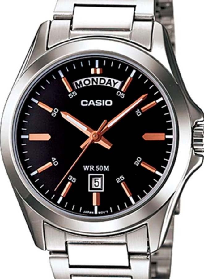 CASIO Men's Stainless Steel Analog Watch MTP-1370D-1A2V - 40 mm - Silver - Image 3