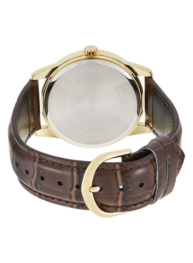 CASIO Men's Leather Analog Watch MTP-V001GL-7 - 45 mm - Brown - Image 2