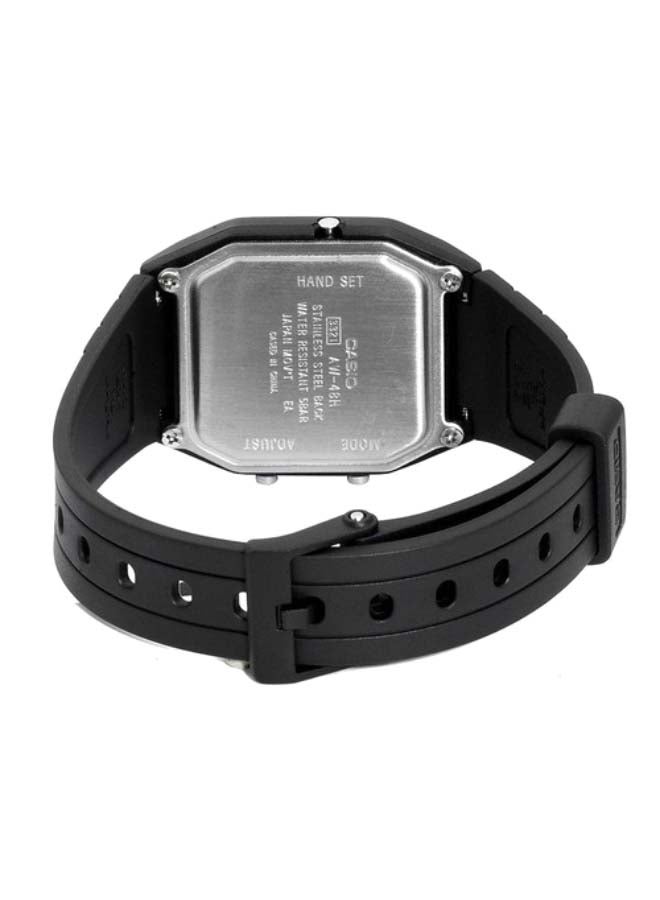 كاسيو ساعة يد رقمية وبعقارب توقيت مزدوج طراز AW-48HE-8AVDF - 35 مم - لون أسود للرجال - Image 2