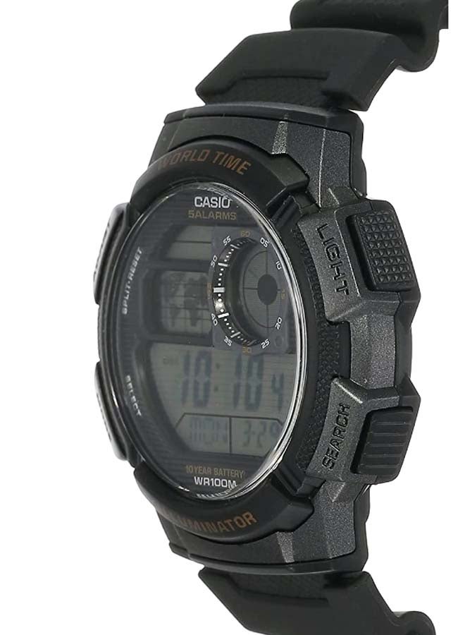 كاسيو ساعة يد رياضية رقمية بسوار من الراتينج طراز AE-1000W-1AVDF - مقاس 44 مم - لون أسود للرجال - Image 4